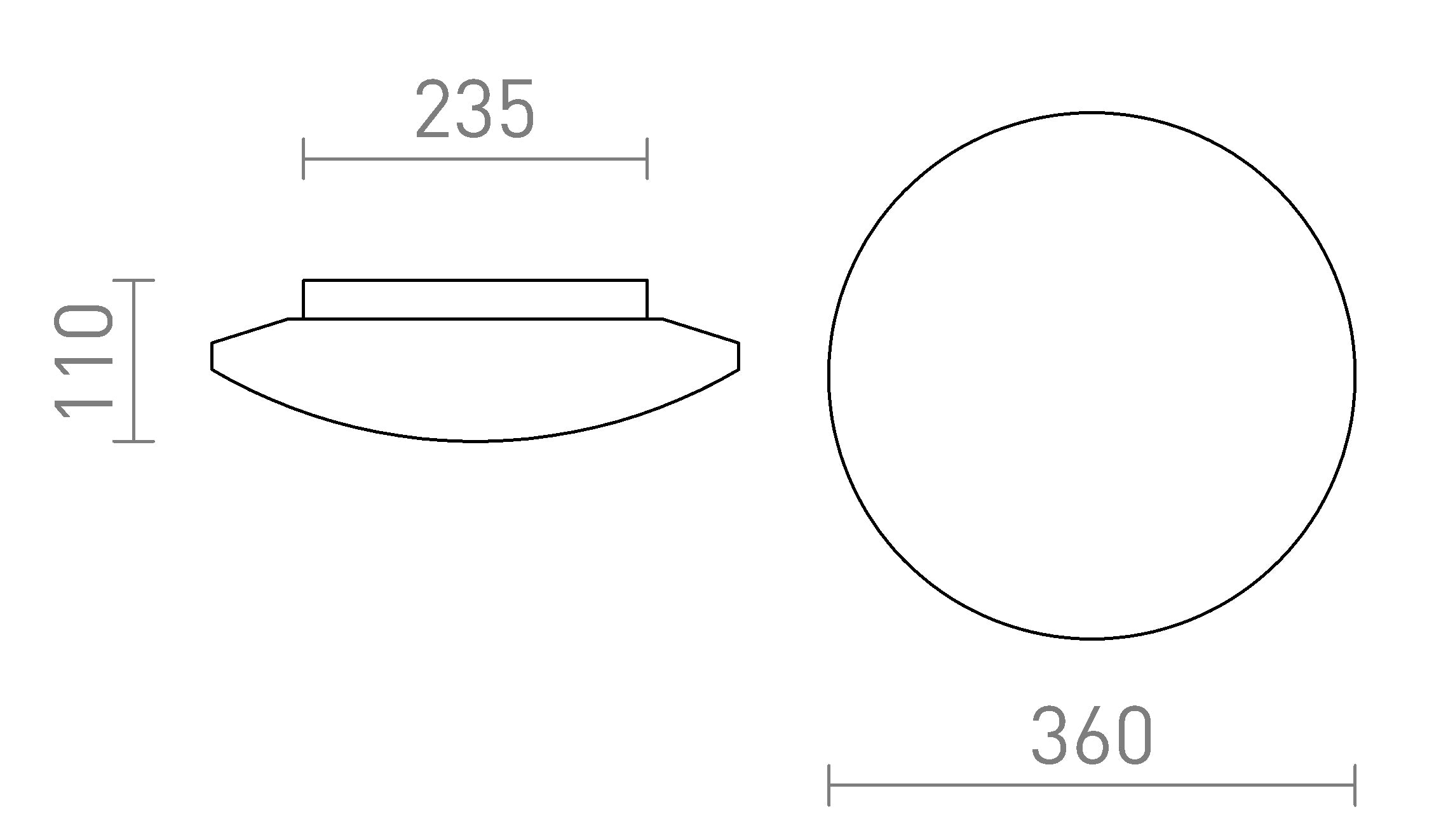 SARA LED 36 таванна лампа - Product sketch
