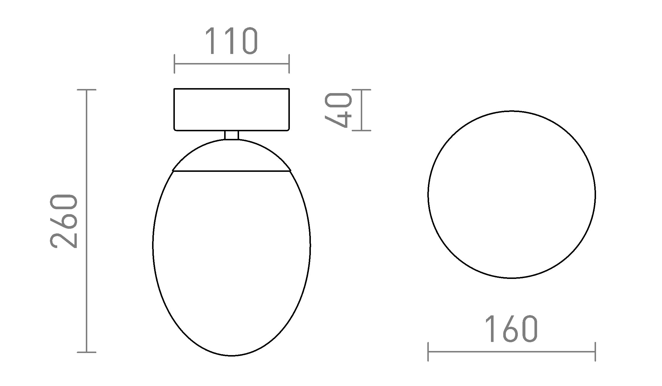 MERINGUE 16 ceiling lamp - Product sketch
