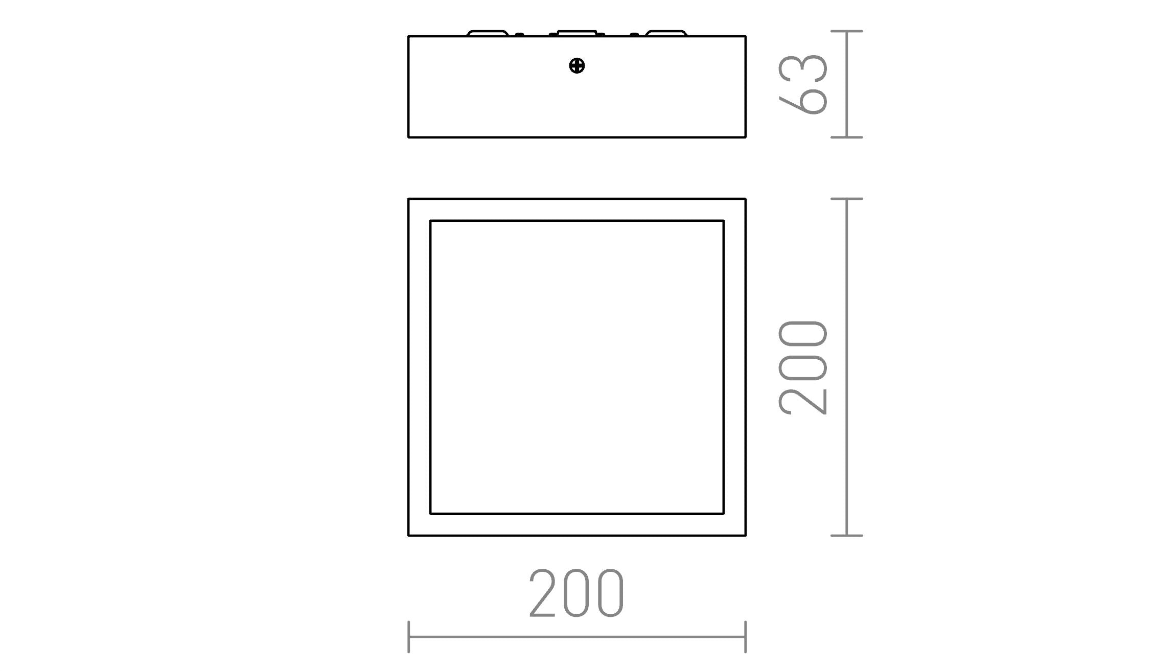 STRUCTURAL LED 20x20 pričvrščena lampa - Product sketch
