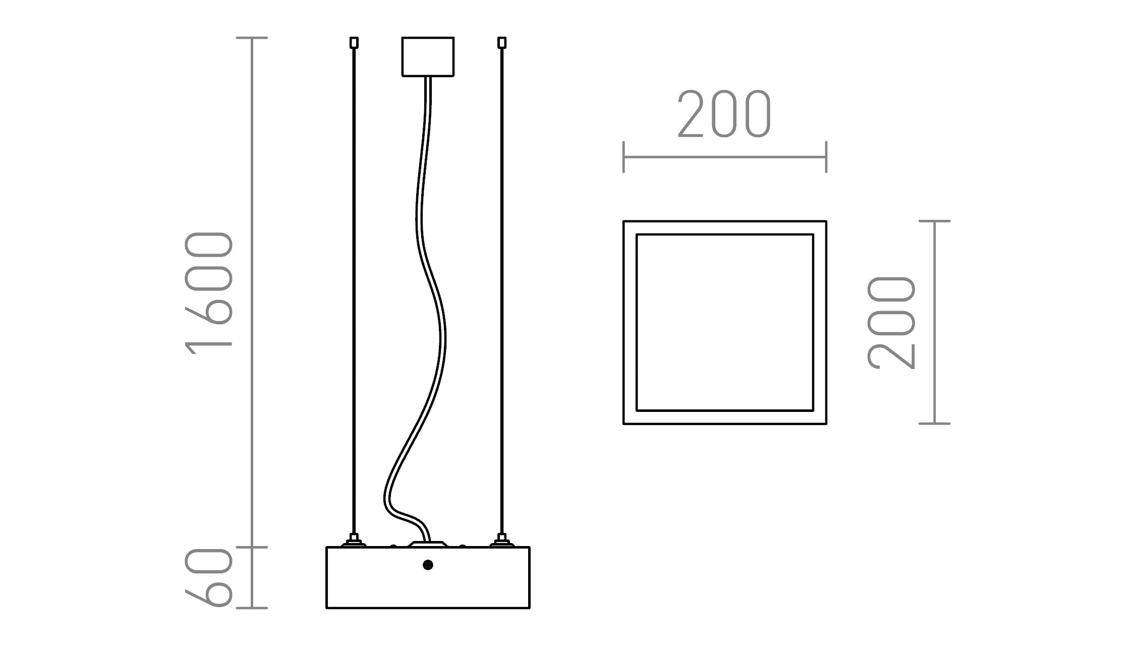 STRUCTURAL LED ВИСЯЩА 20X20 - Product sketch