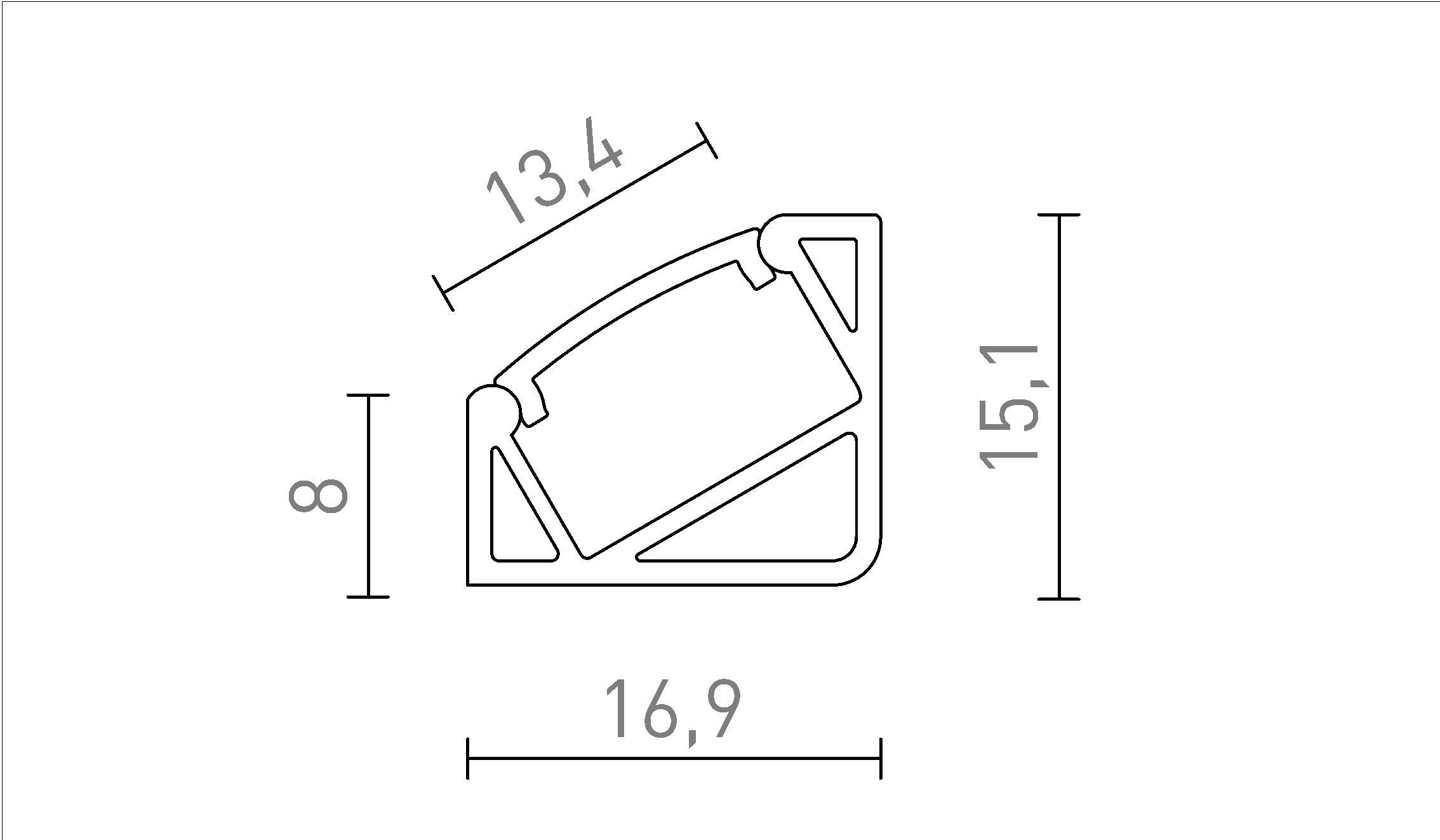 LED ПРОФИЛ I 30/60 - Product sketch