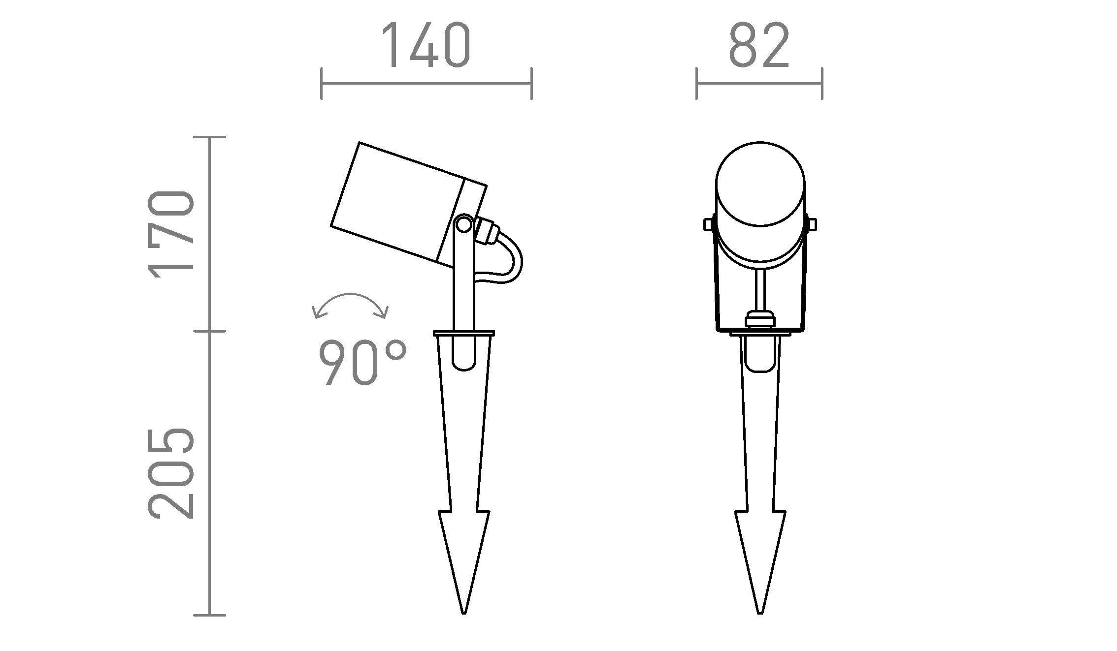 NAVONA  on spike lamp - Product sketch