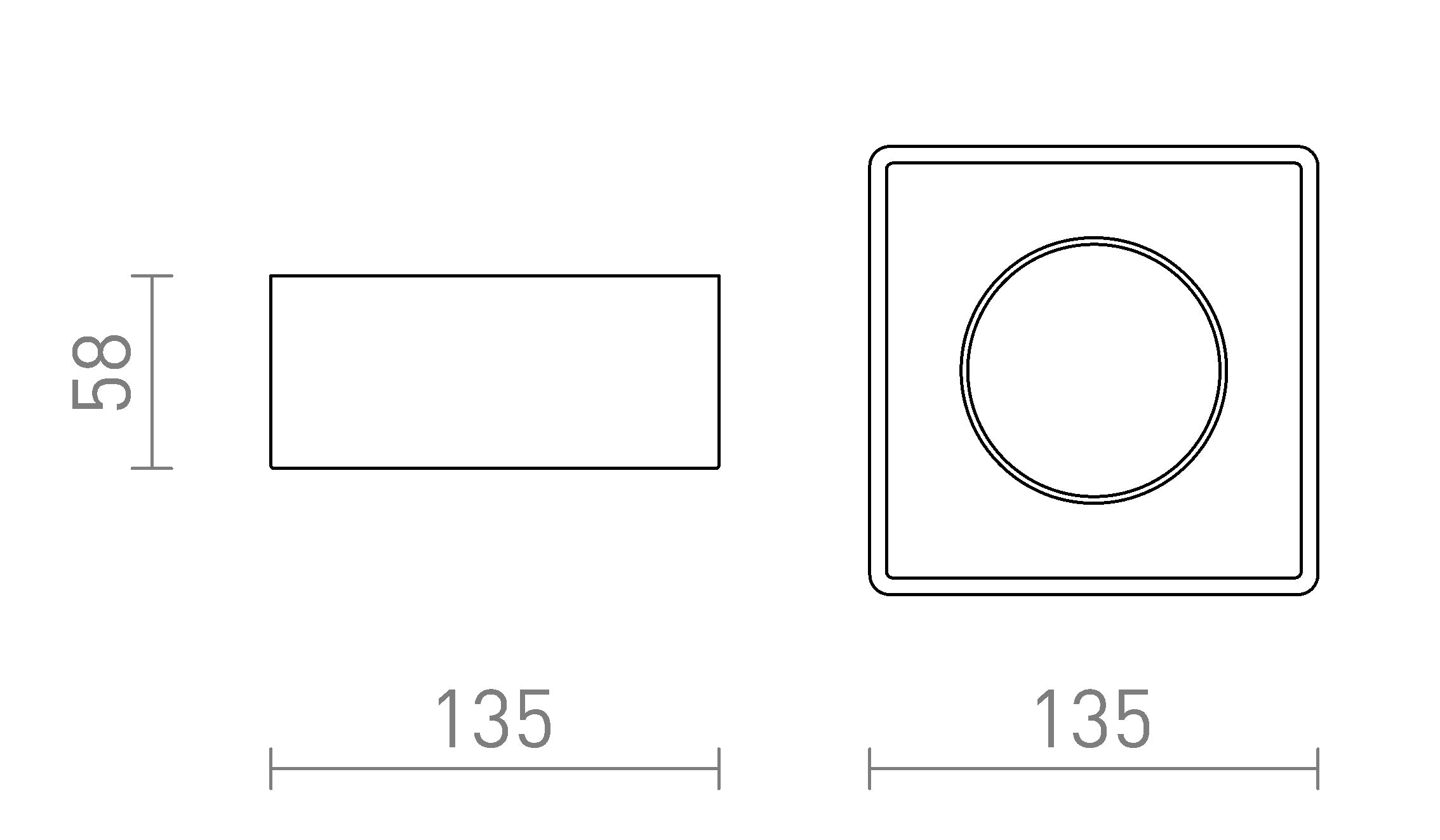 FRAM SQ surface mounted lamp - Product sketch