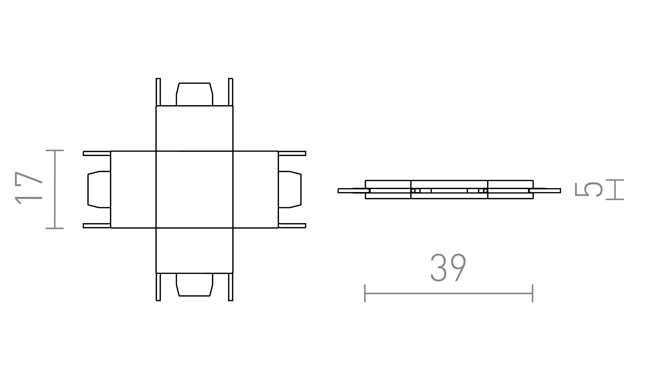 X КОНЕКТОР ЗА VEGA ШИНА - Product sketch