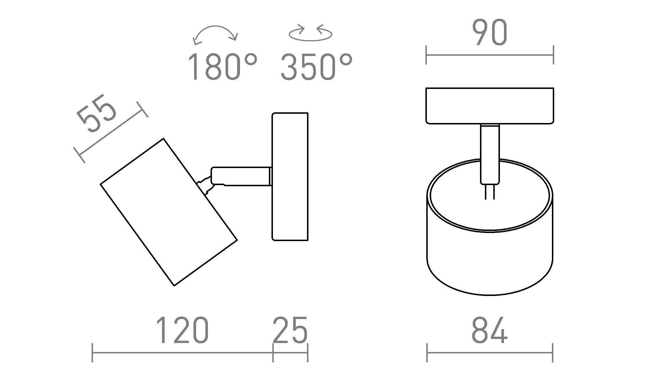 PIXEL I surface mounted lamp - Product sketch