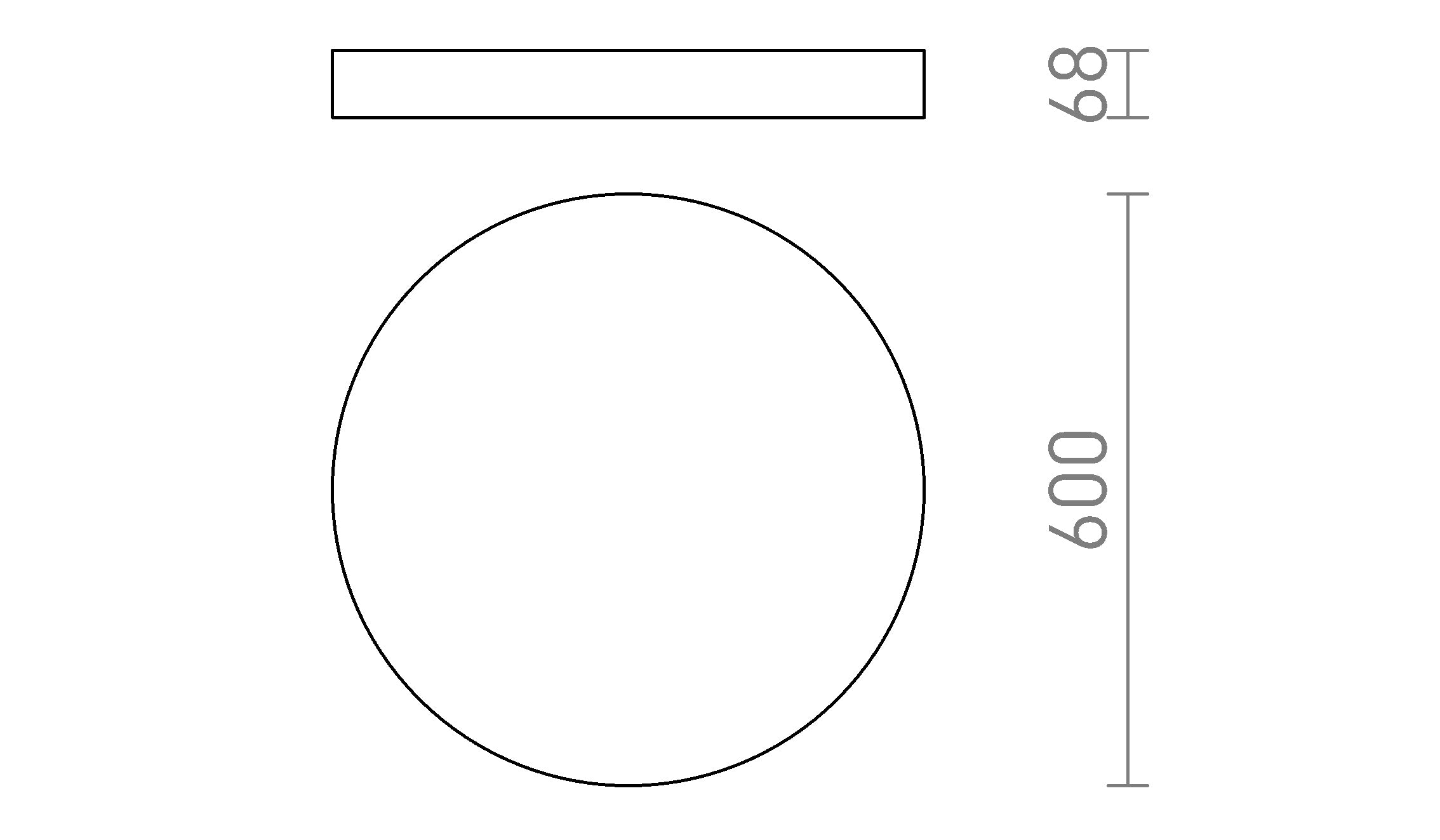 LARISA R 60 DIMM ceiling lamp - Product sketch
