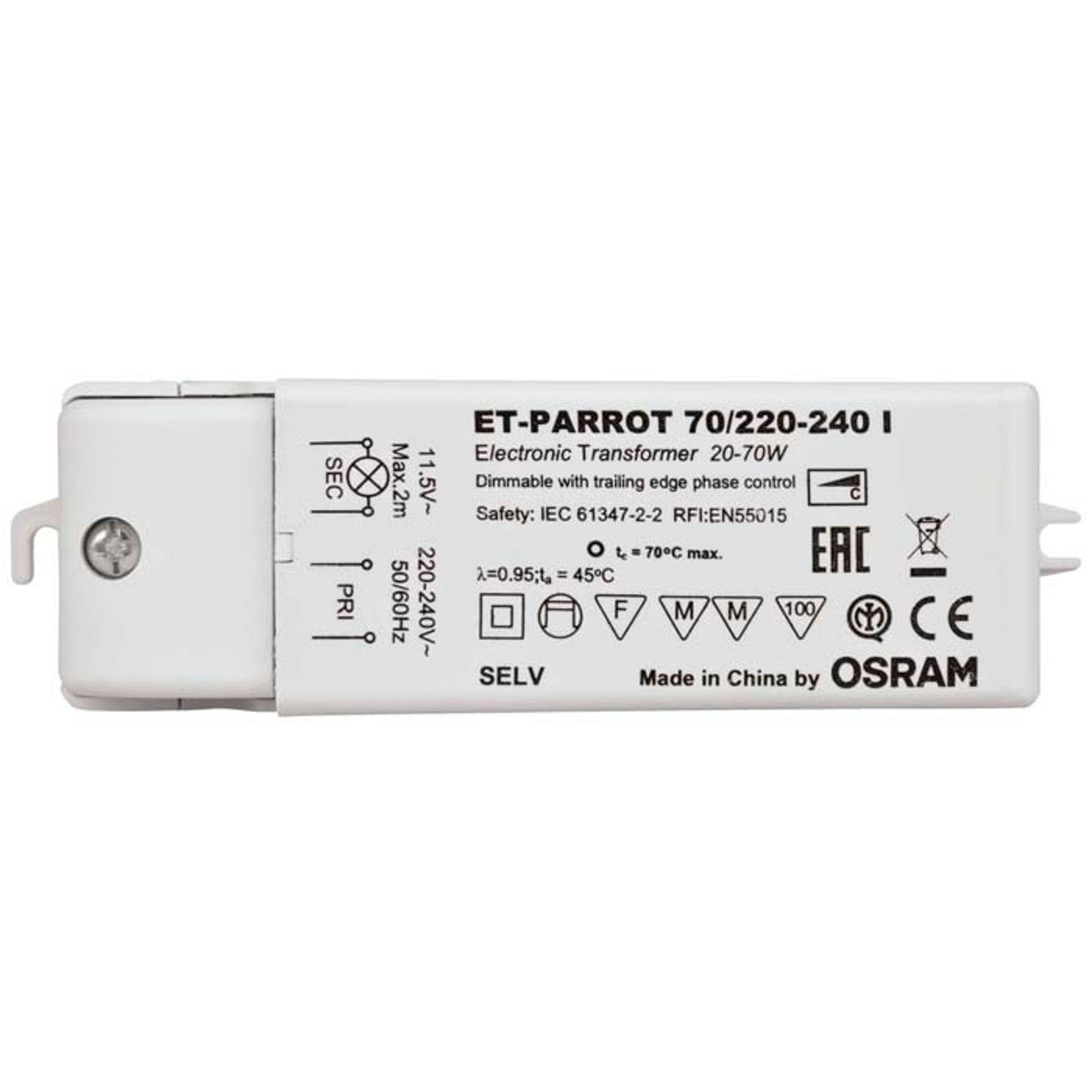 RENDL lighting accessorie TRAFO 20-70W 12V AC DIMM  12V 70W G13002 2