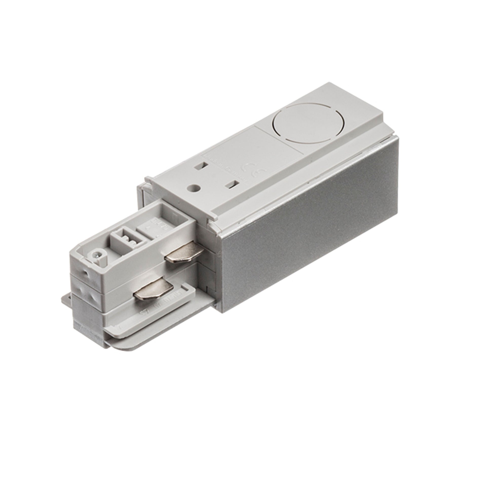 RENDL 3-circuit track system EUTRAC feed-in, polarity right silver grey  230V  R11313 3