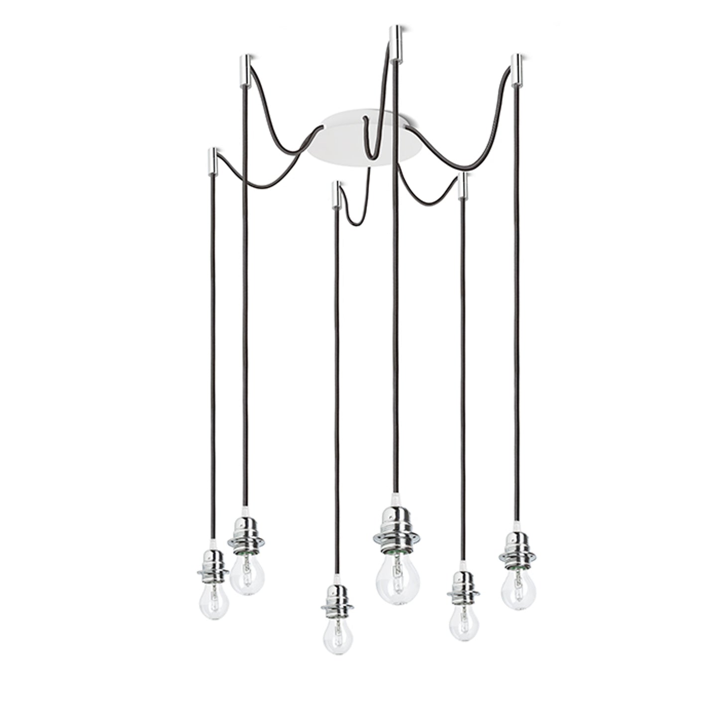 RENDL shades, shade bases, pendent sets KOMBIX 6 pendant set WB+BC+CHF   230V LED E27 6x15W R11780 1