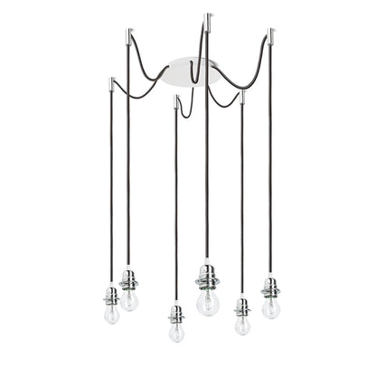 RENDL shades, shade bases, pendent sets KOMBIX 6 pendant set WB+BC+CHF   230V LED E27 6x15W R11780 1