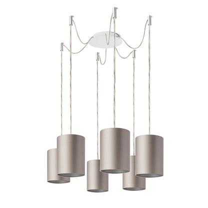RENDL shades, shade bases, pendent sets KOMBIX 6 pendant set WB+TC+CHF   230V LED E27 6x15W R11783 3