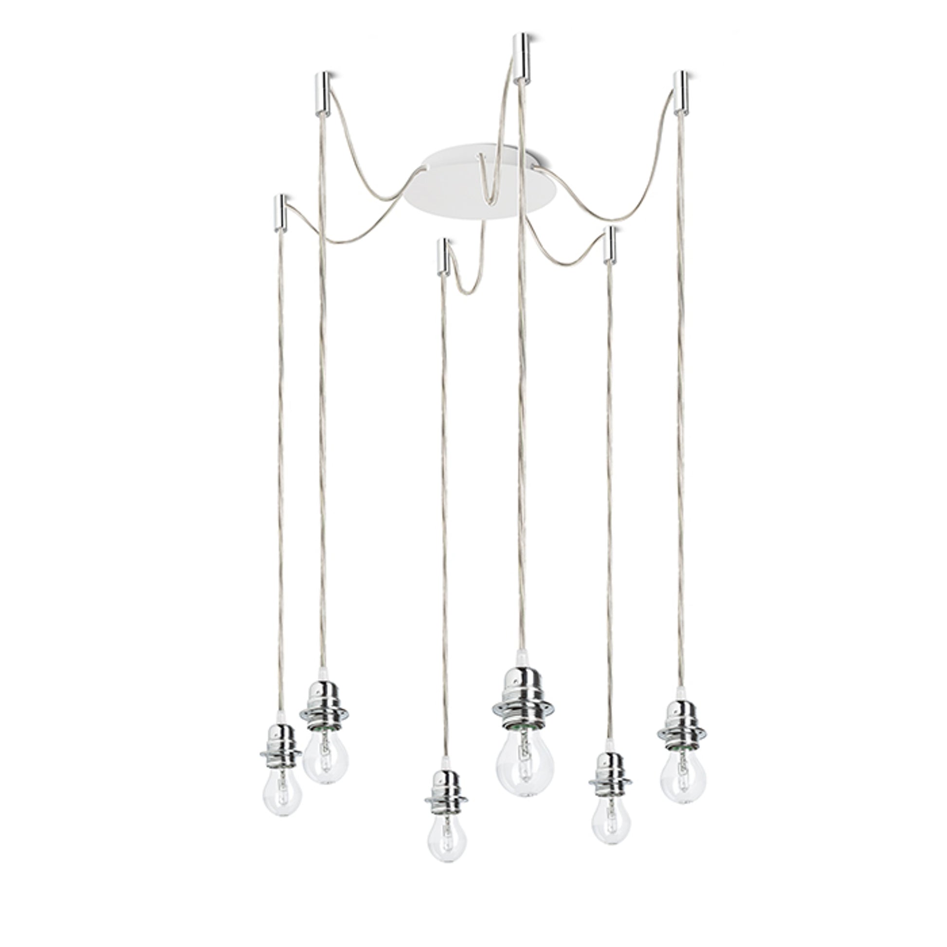 RENDL shades, shade bases, pendent sets KOMBIX 6 pendant set WB+TC+CHF   230V LED E27 6x15W R11783 4