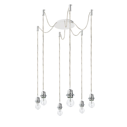 RENDL shades, shade bases, pendent sets KOMBIX 6 pendant set WB+TC+CHF   230V LED E27 6x15W R11783 4