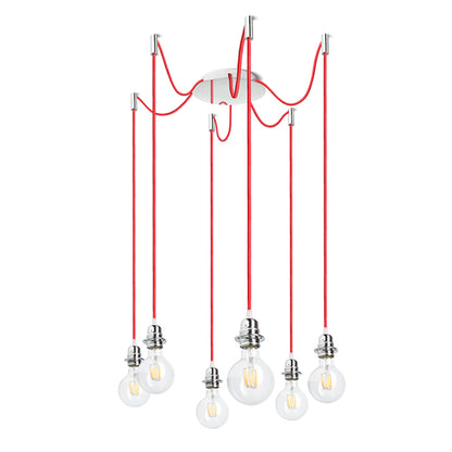 RENDL shades, shade bases, pendent sets KOMBIX 6 pendant set CHB+RC+CHF   230V LED E27 6x15W R11786 1