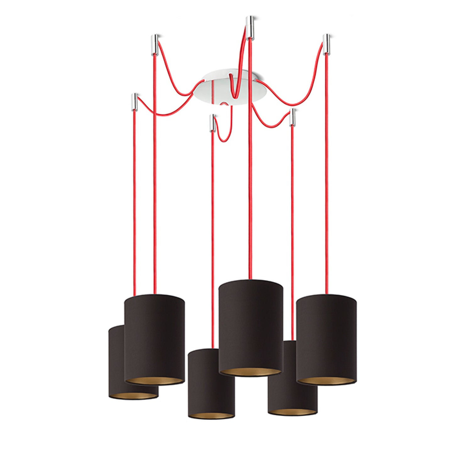 RENDL shades, shade bases, pendent sets KOMBIX 6 pendant set CHB+RC+CHF   230V LED E27 6x15W R11786 3