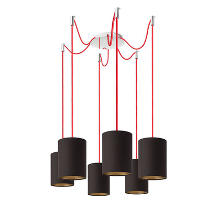 RENDL shades, shade bases, pendent sets KOMBIX 6 pendant set CHB+RC+CHF   230V LED E27 6x15W R11786 3