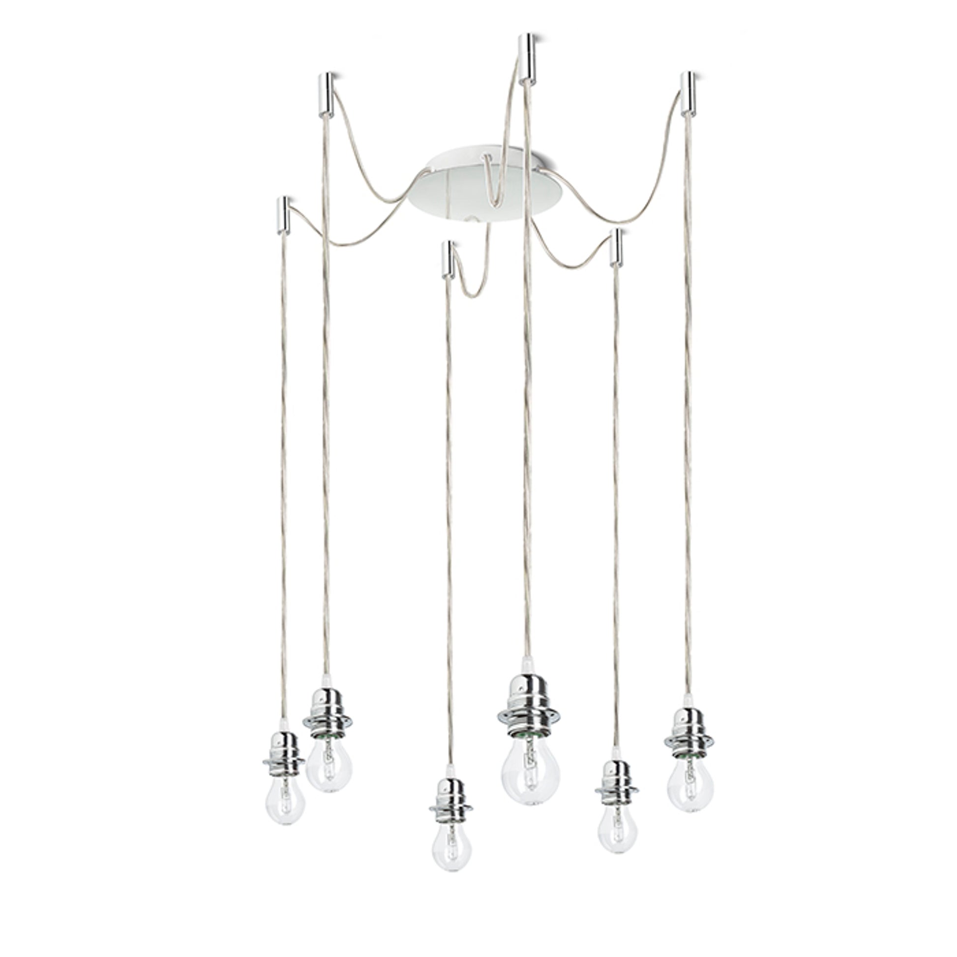 RENDL shades, shade bases, pendent sets KOMBIX 6 pendant set CHB+TC+CHF   230V LED E27 6x15W R11789 3