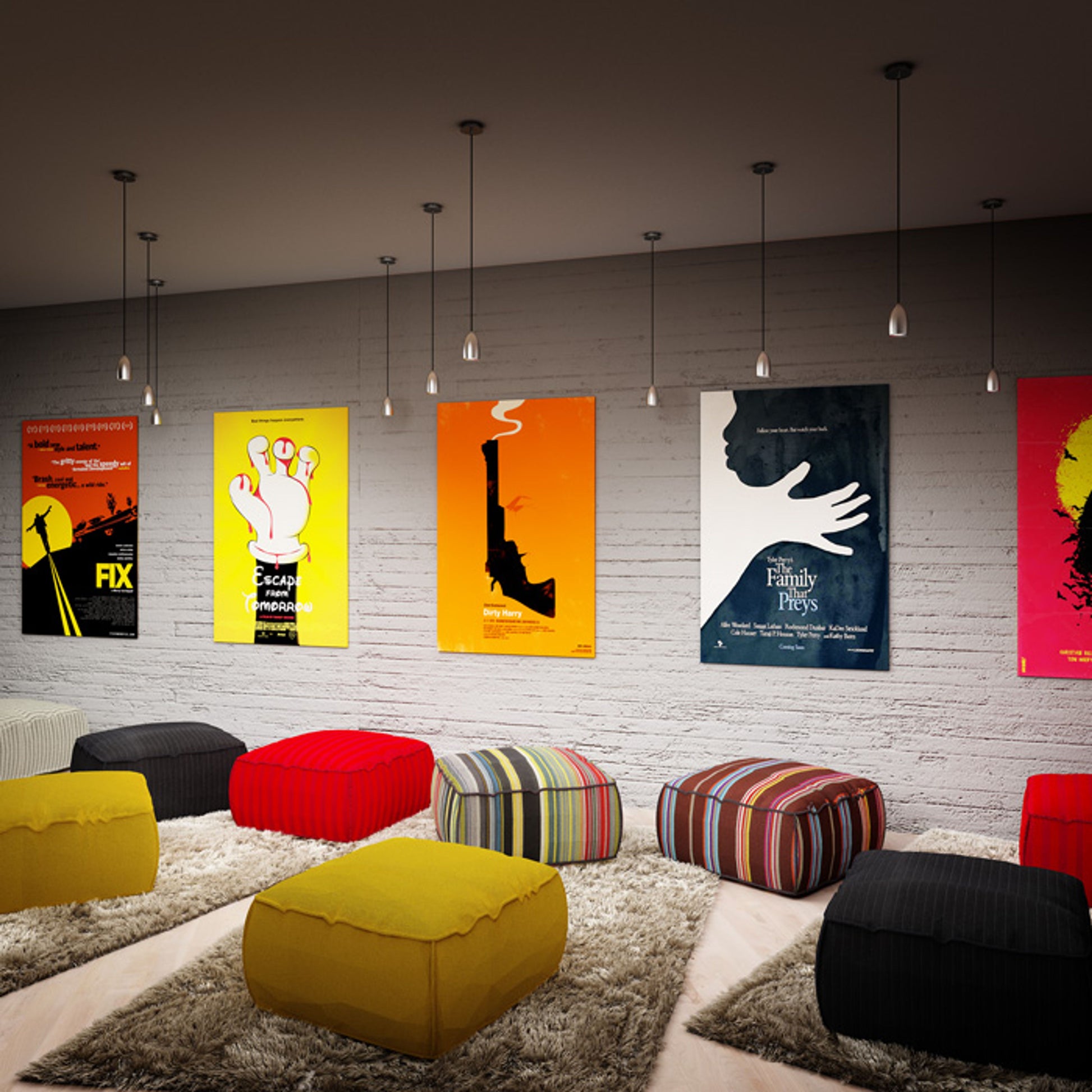 RENDL pendant lamp BABADES I pendant  matt nickel 230V GU10 35W R12082 9