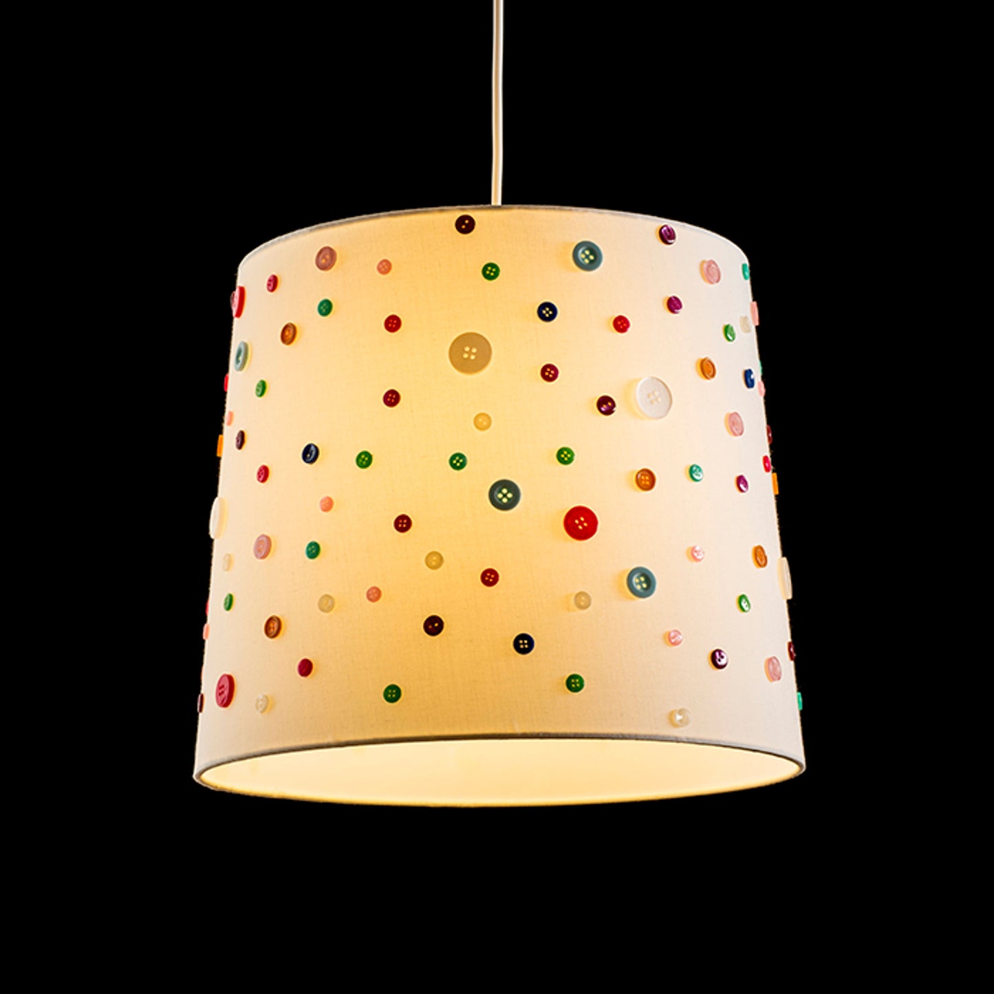 RENDL shades, shade bases, pendent sets DELISA 35/30 shade white buttons  max. 28W R12389 6