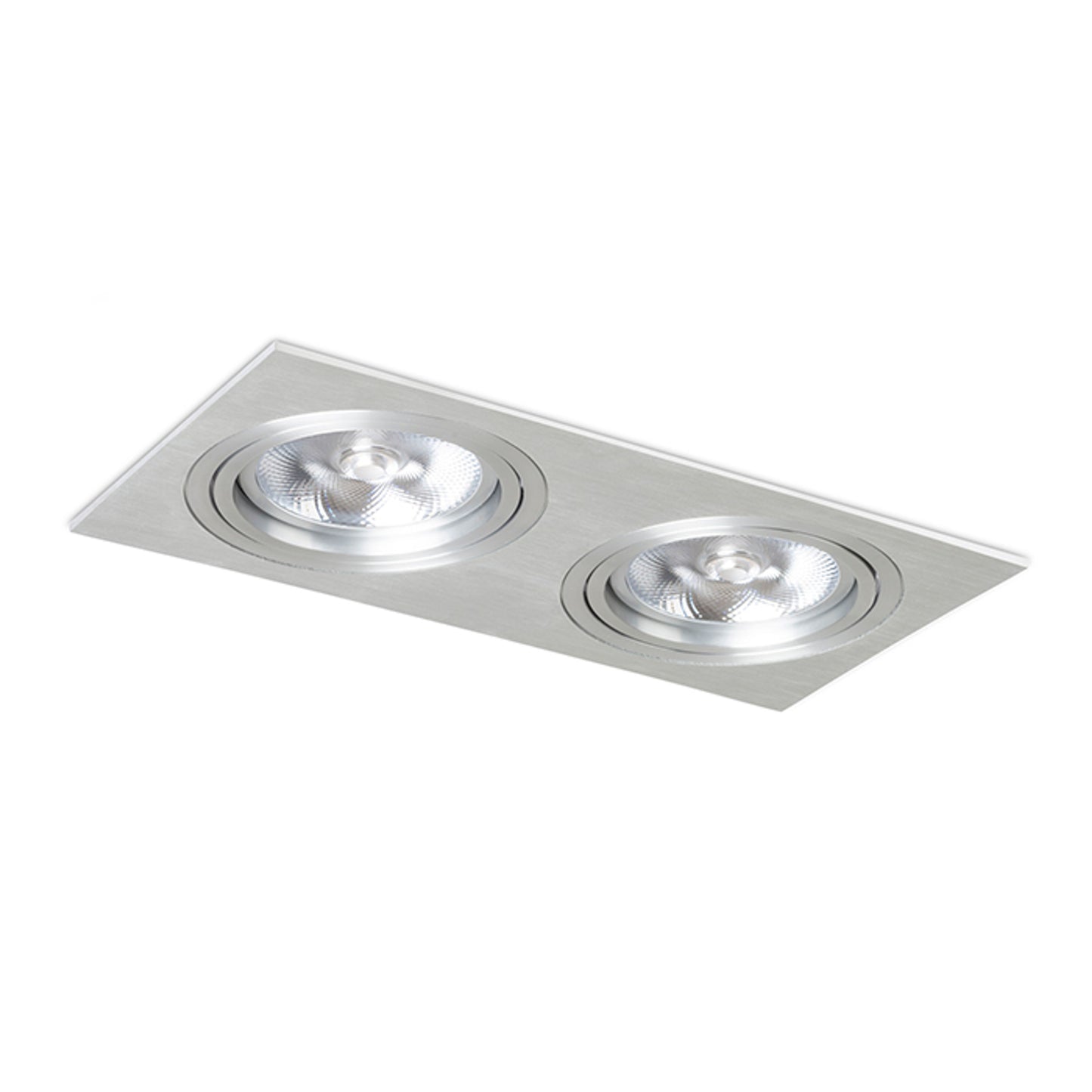RENDL recessed light PASADENA G53 SQ II   brushed aluminum 230V LED G53 2x15W R12704 2