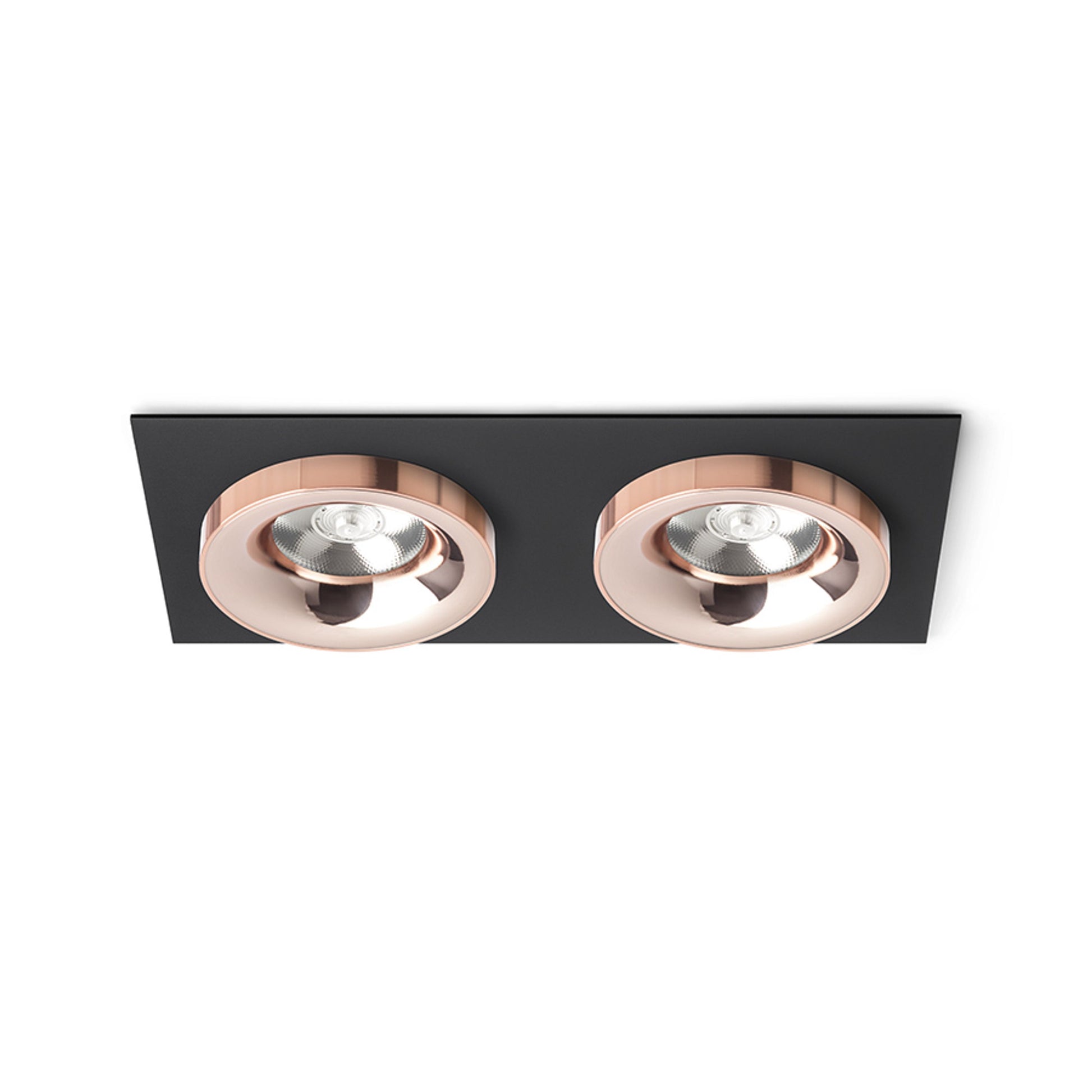 RENDL recessed light SHARM SQ II recessed black copper/copper 230V LED 2x10W 24° 3000K R13258 1