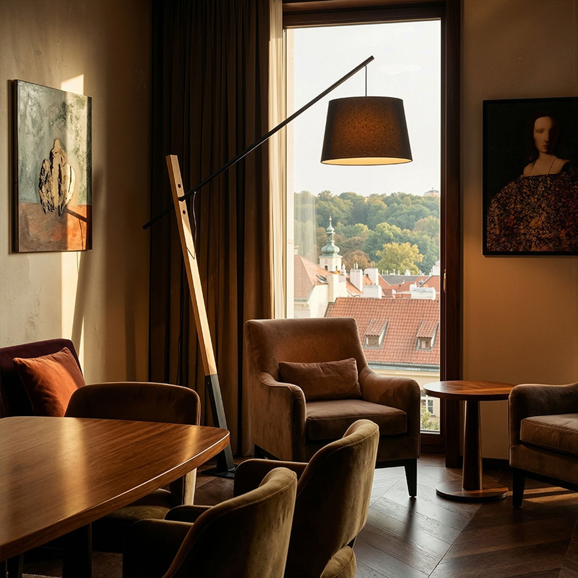 RENDL floor lamp DANTE floor black wood 230V LED E27 15W R13653 5