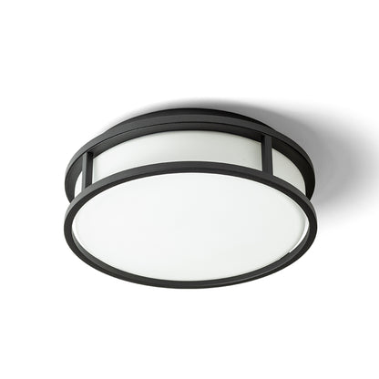 RENDL surface mounted lamp GRANDE LED 25 ceiling  opal-colored glass/black 230V LED 12W IP44  3000K R13677 2