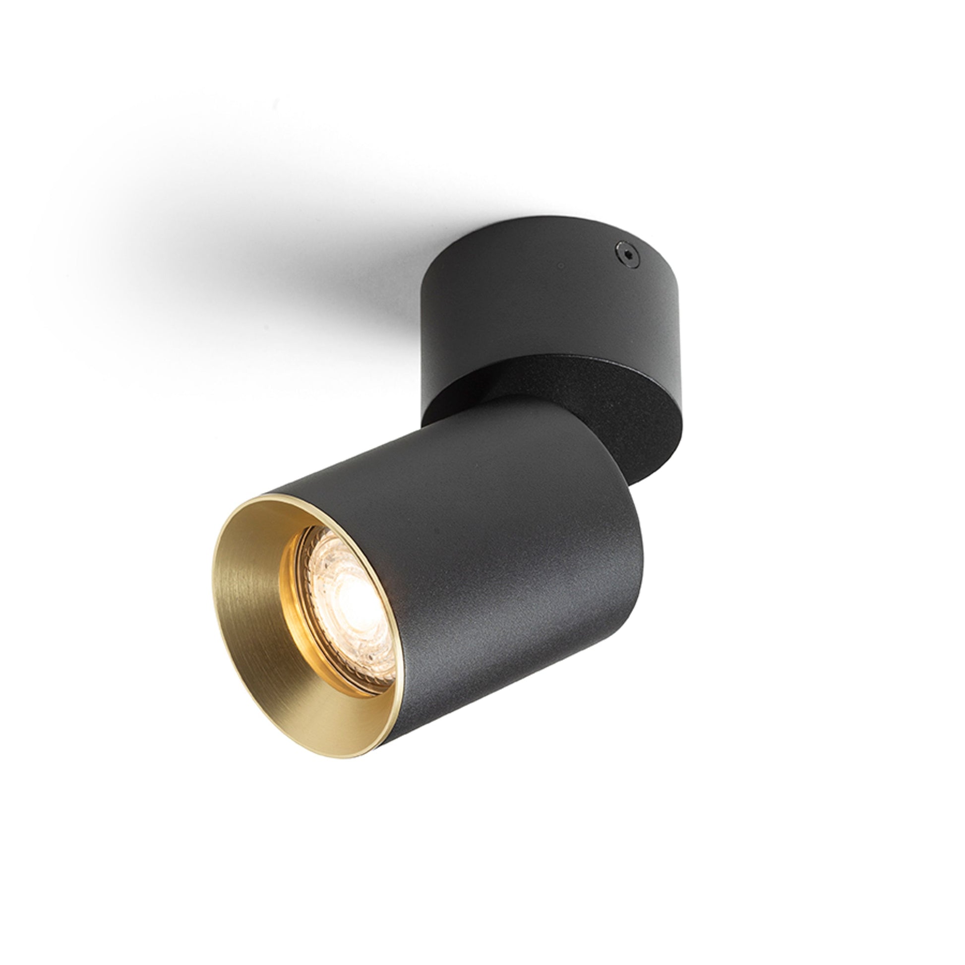 RENDL spotlight DARIO ceiling black brushed brass 230V LED GU10 9W R13868 1