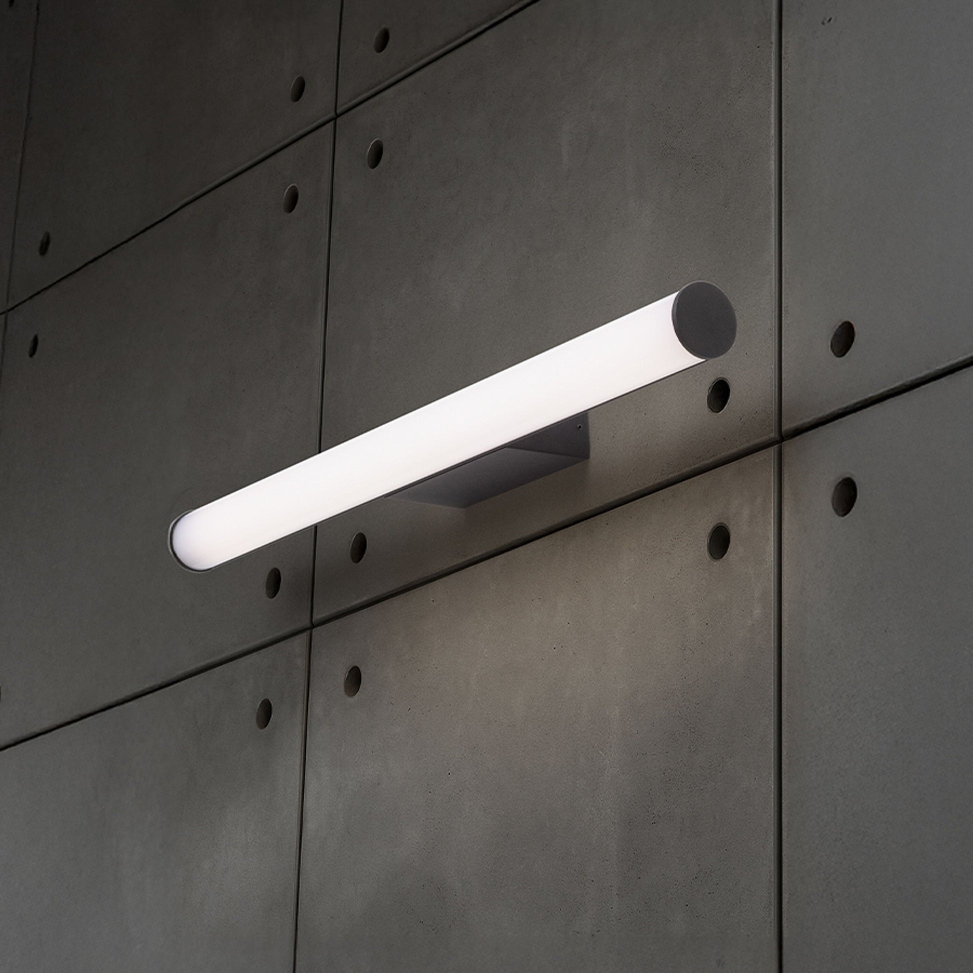 RENDL wall lamp CASSAMBA 60 wall black frosted acrylic 230V LED 12W IP44  3000K 4000K R13888 4