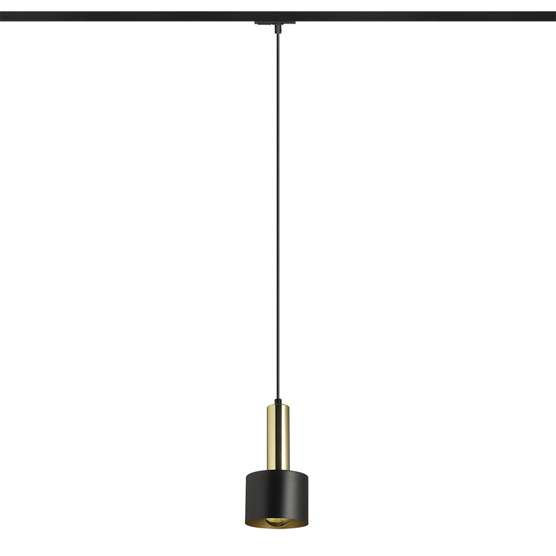 RENDL 1-circuit track system GIULIA 12 for 1-circuit tracks black/gold brown brass 230V LED E27 11W R13987 2