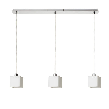 RENDL pendant lamp DADOS III 80 pendant  opal-colored glass/matt nickel 230V LED E27 3x11W R14021 1