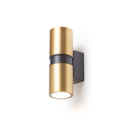 RENDL outdoor lamp MANO wall brushed brass/black 230V LED GU10 2x8W IP54 R14127 1
