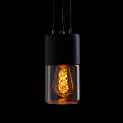 RENDL outdoor lamp QUINN pendant black amber-colored glass 230V LED E27 11W IP54 R14130 8