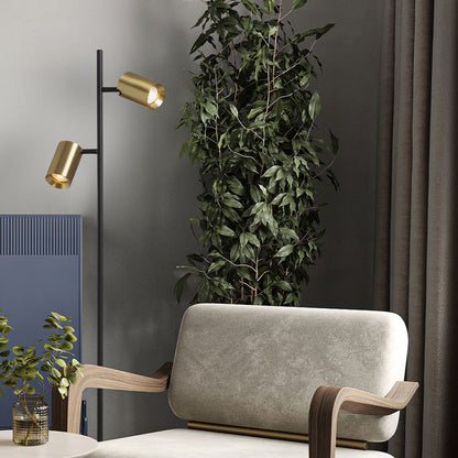 RENDL floor lamp FLYNN II floor  black/brushed brass 230V LED GU10 2x9W R14267 3