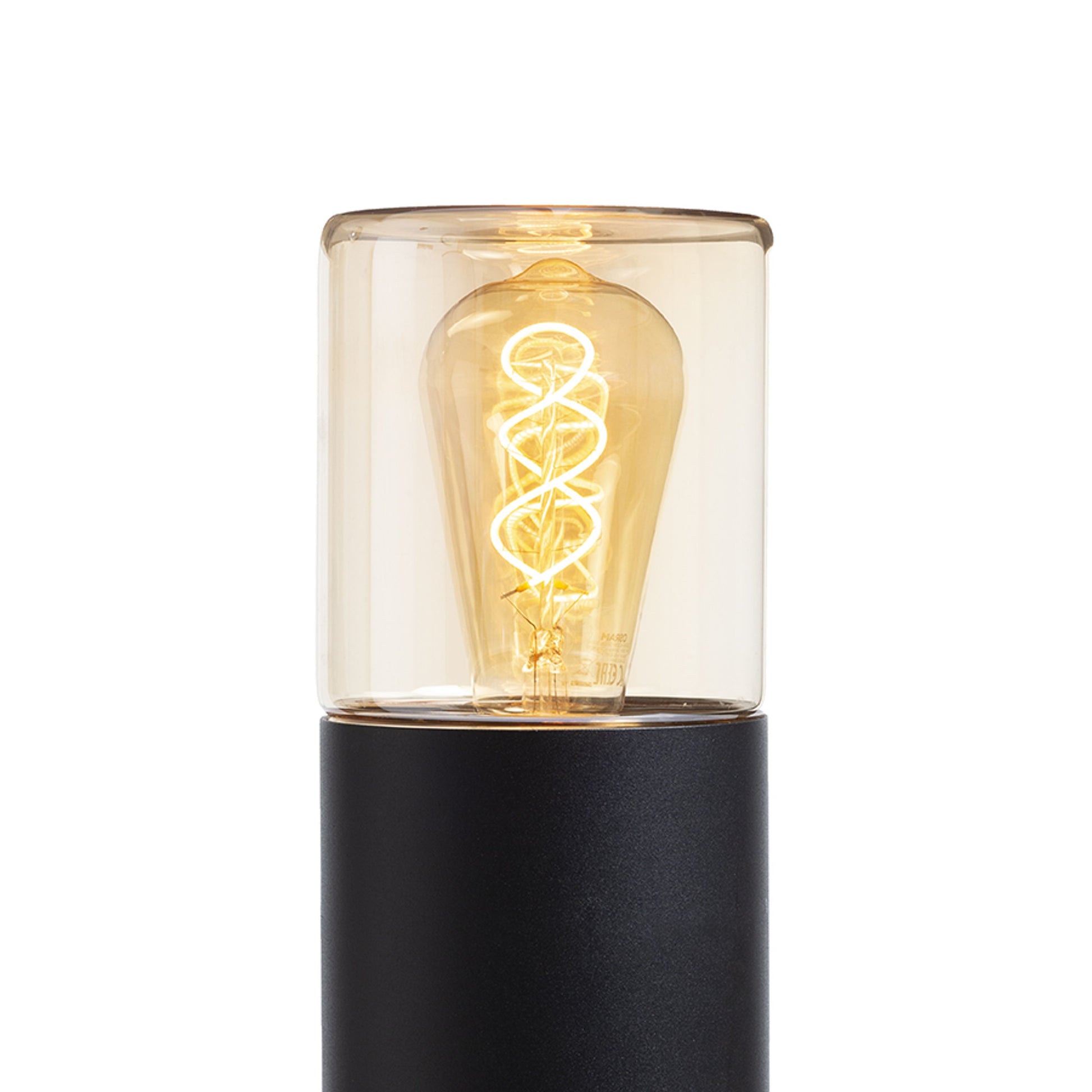 RENDL outdoor lamp QUINN 60 floor black amber-colored glass 230V LED E27 11W IP54 R14497 2