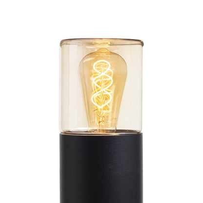 RENDL outdoor lamp QUINN 60 floor black amber-colored glass 230V LED E27 11W IP54 R14497 2
