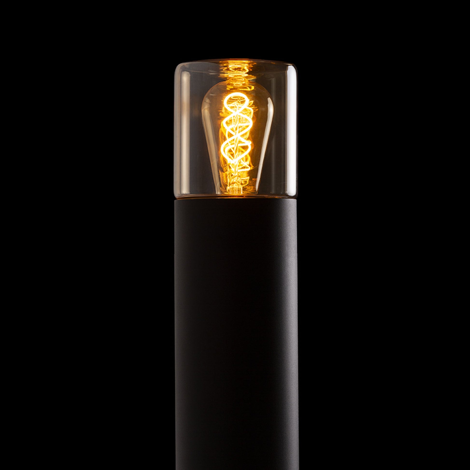 RENDL outdoor lamp QUINN 60 floor black amber-colored glass 230V LED E27 11W IP54 R14497 3