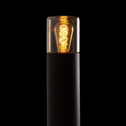 RENDL outdoor lamp QUINN 60 floor black amber-colored glass 230V LED E27 11W IP54 R14497 3