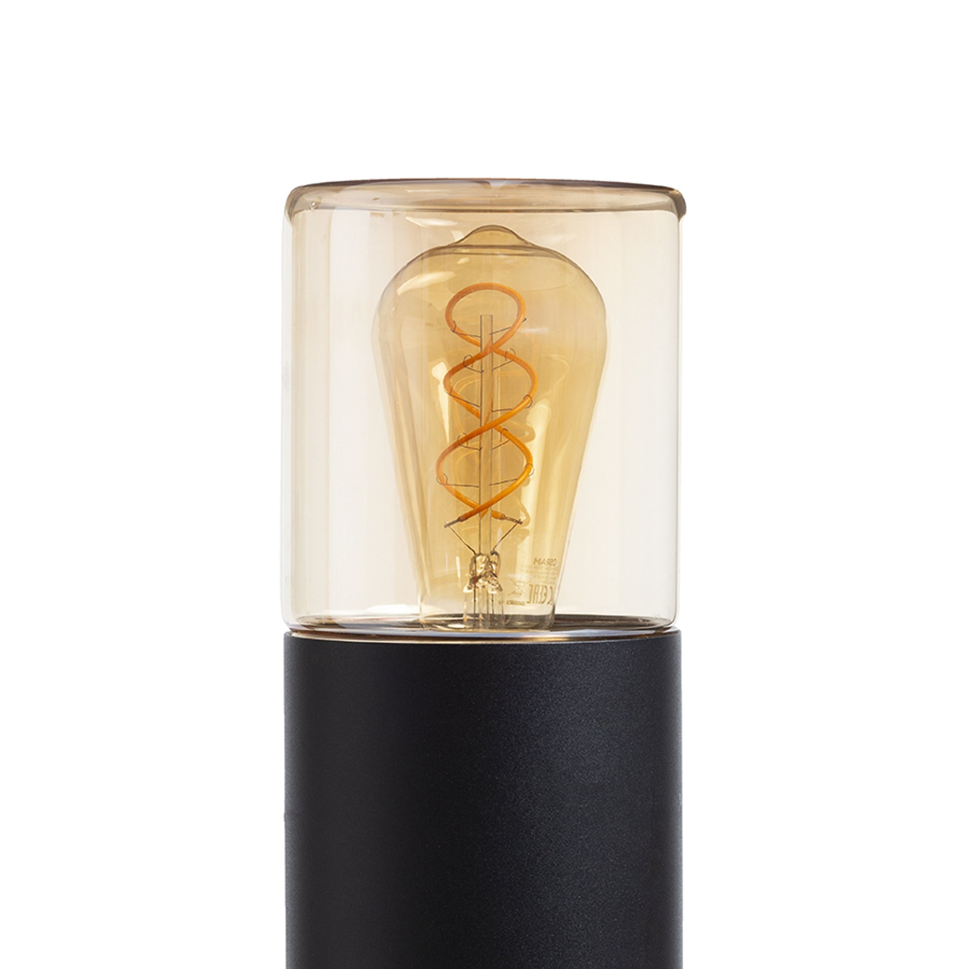 RENDL outdoor lamp QUINN 60 floor black amber-colored glass 230V LED E27 11W IP54 R14497 5