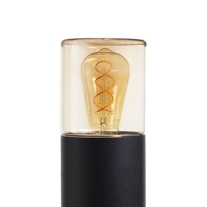 RENDL outdoor lamp QUINN 60 floor black amber-colored glass 230V LED E27 11W IP54 R14497 5