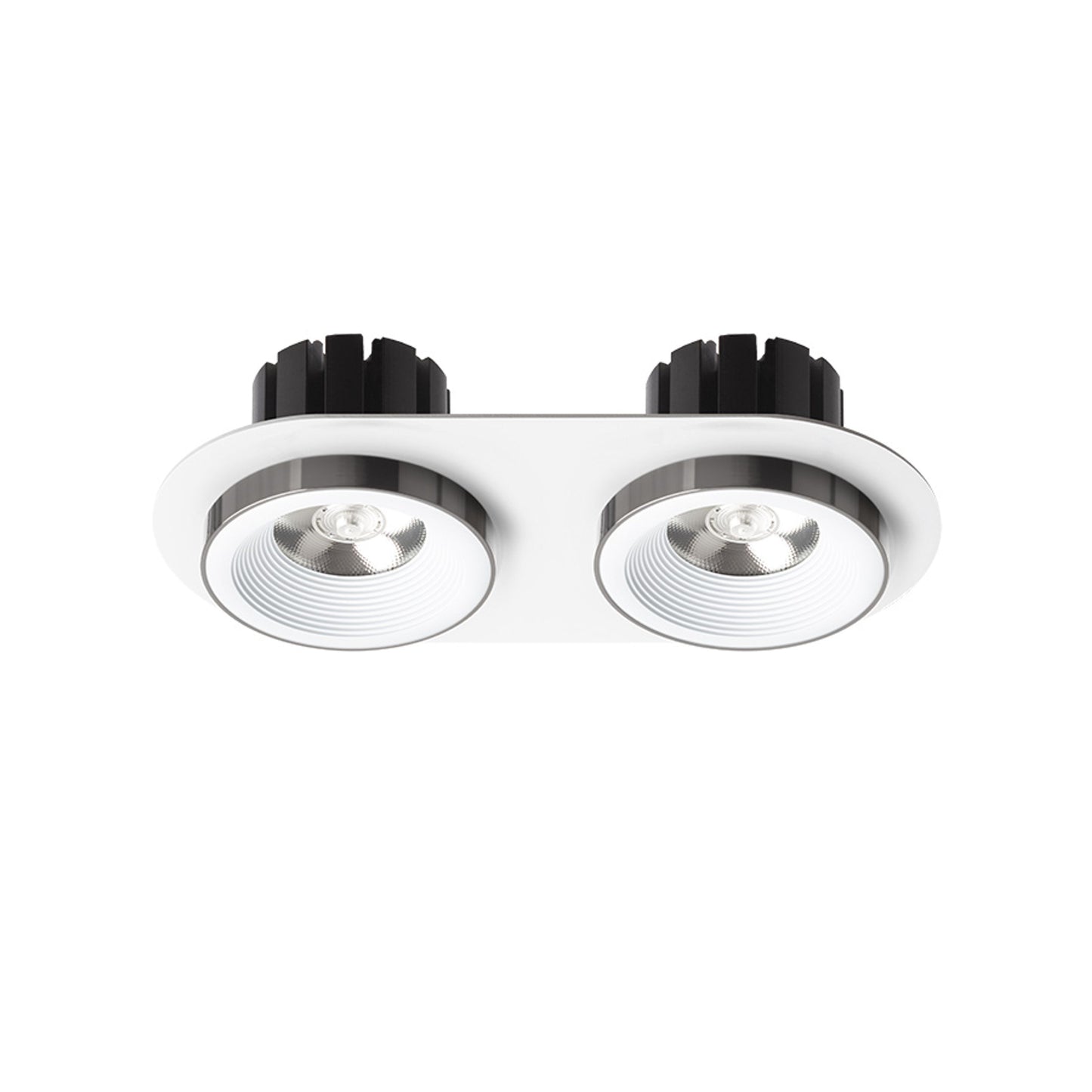 RENDL recessed light SHARM R II recessed white black chrome 230V LED 2x10W 24° 3000K R14571 2